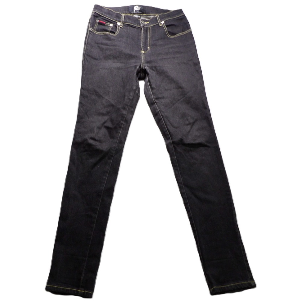 VTG 90s FUBU The Collection Dark Wash Denim Jeans Women W7/ 8 Skinny Street Wear